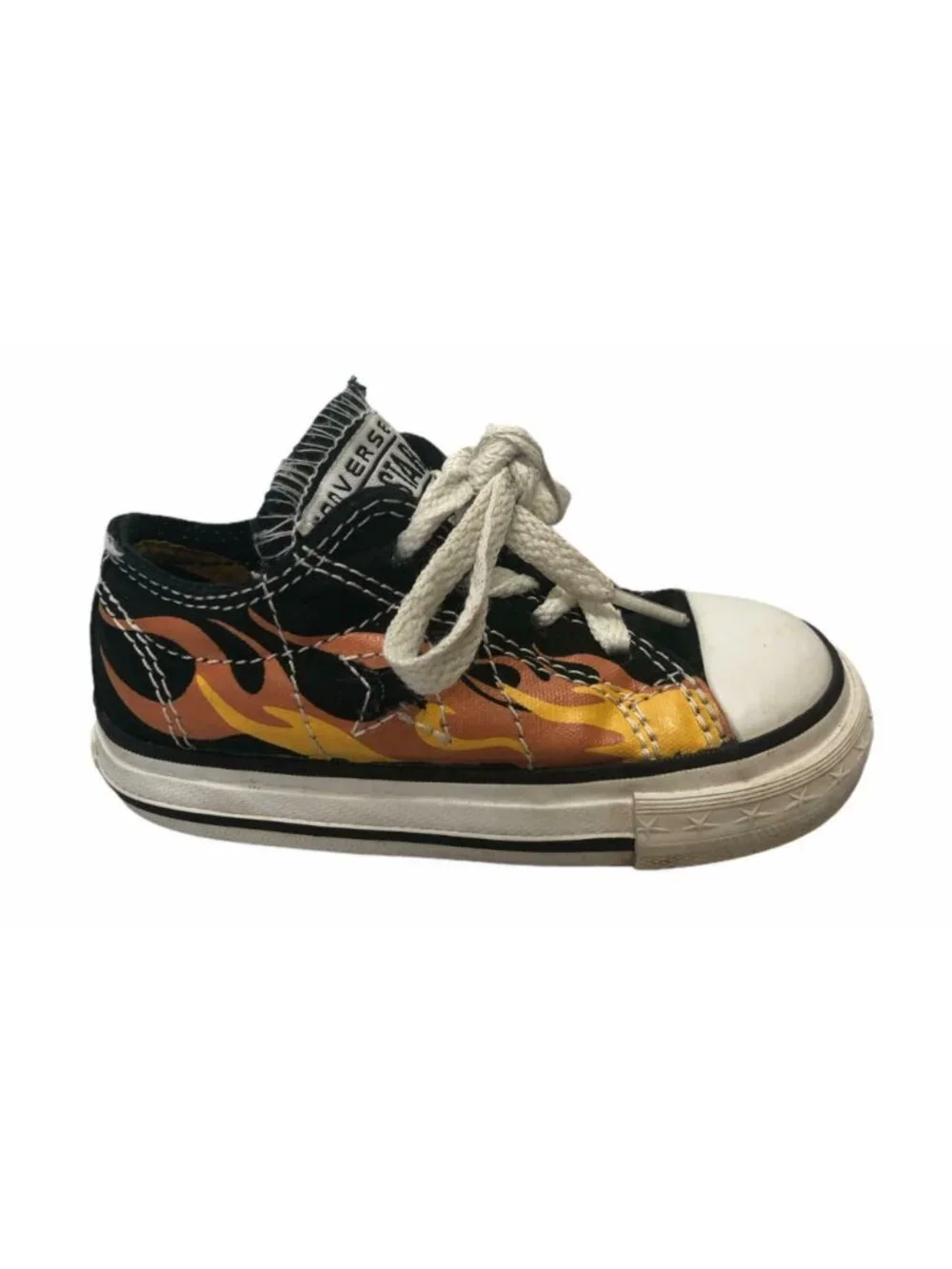 Converse One Star Sneaker Infant Toddler 5 Chuck Taylors Orange Flames Low Top